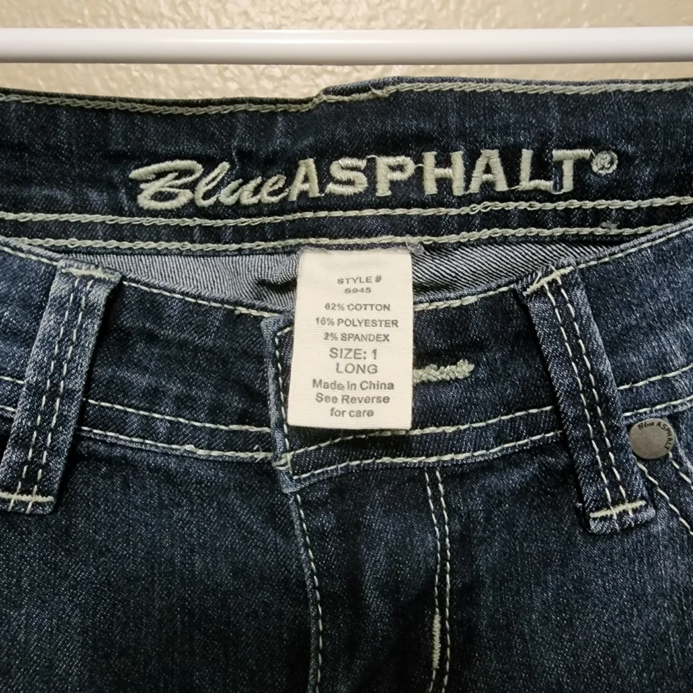 Like New! Blue Asphalt Ripped Long Blue Jeans - Picture 5 of 5